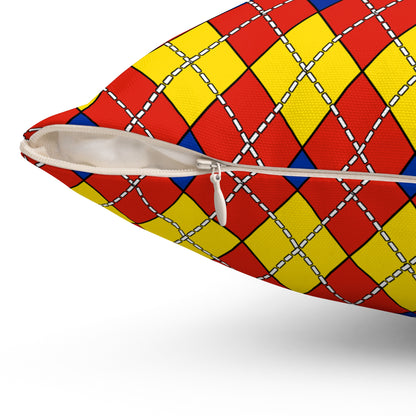 Romania Retro Argyle Cushion Pillow