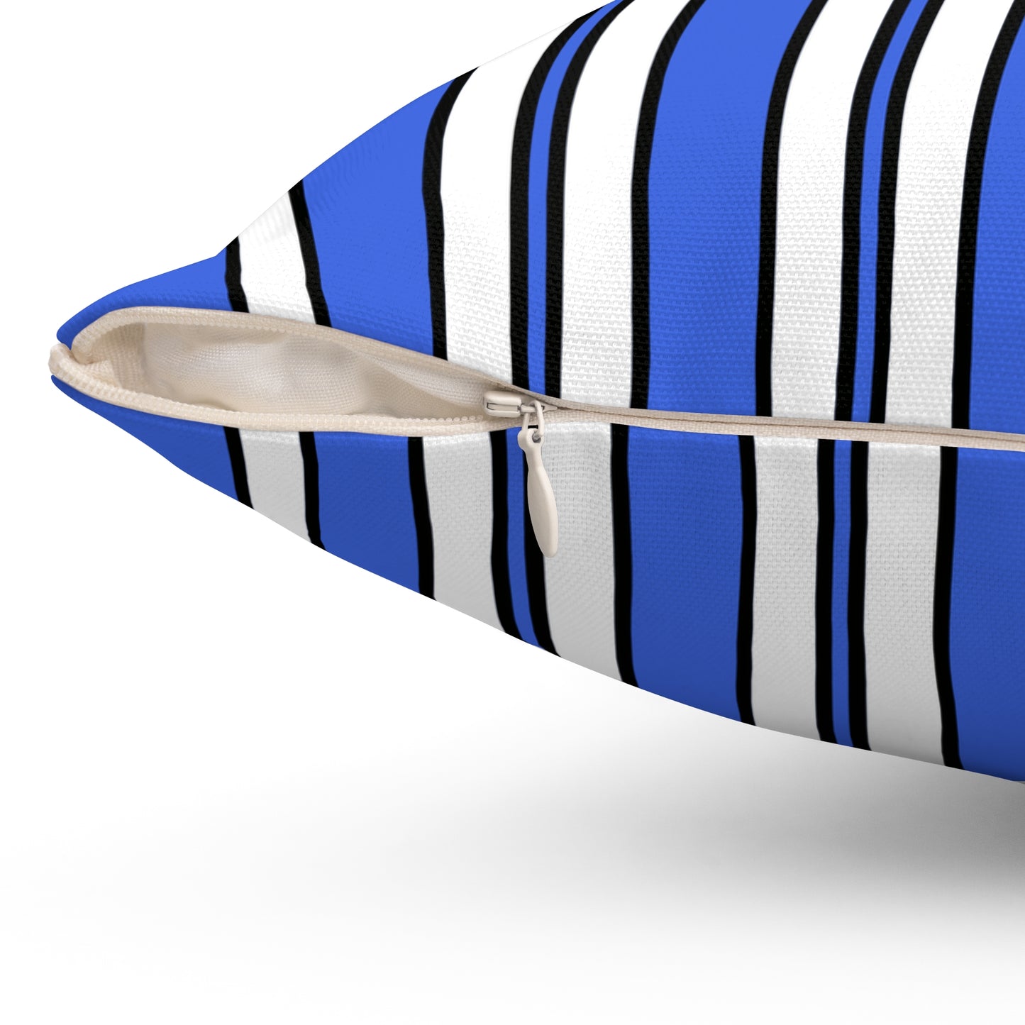Royal Blue, White Retro Stripes Cushion Pillow