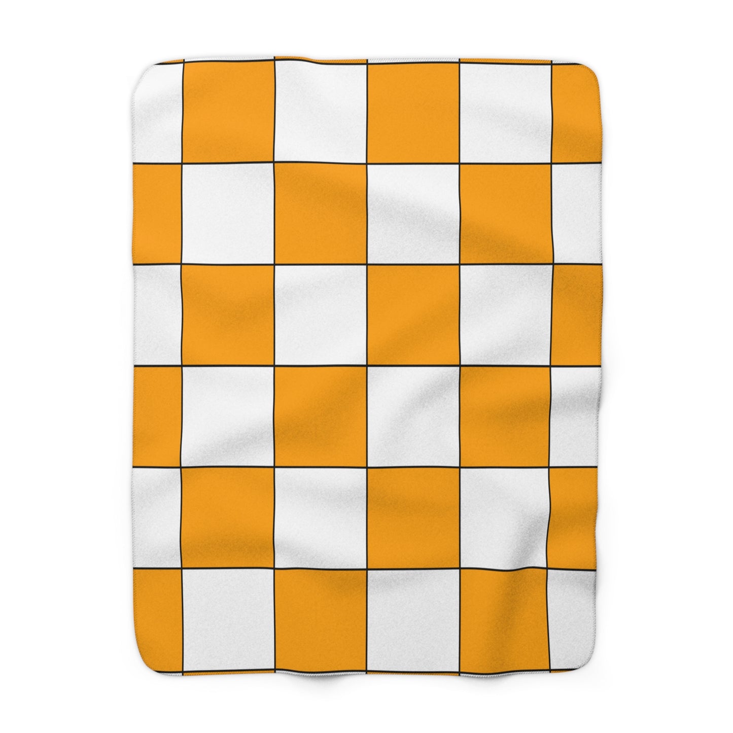 Orange, White Retro Check Blanket Throw