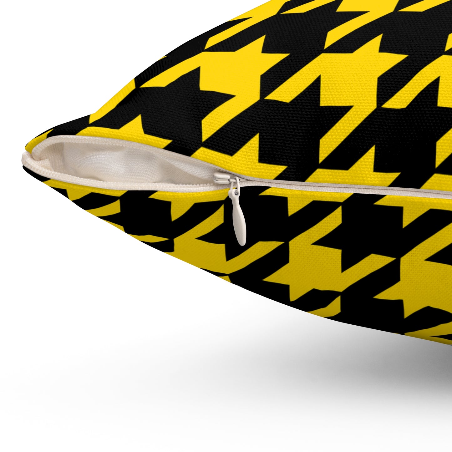 Gold, Black Retro Houndstooth Cushion Pillow