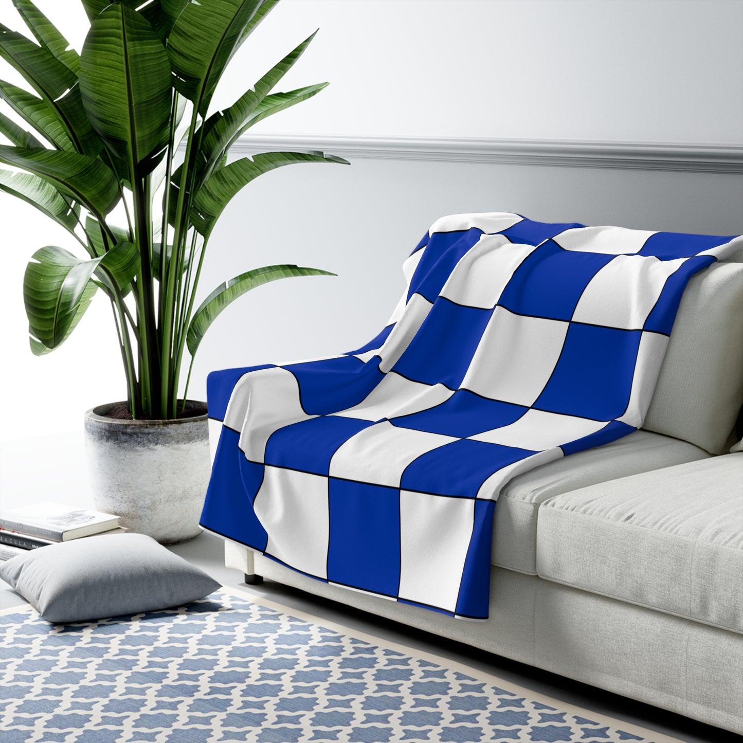 Uruguay Retro Check Blanket Throw