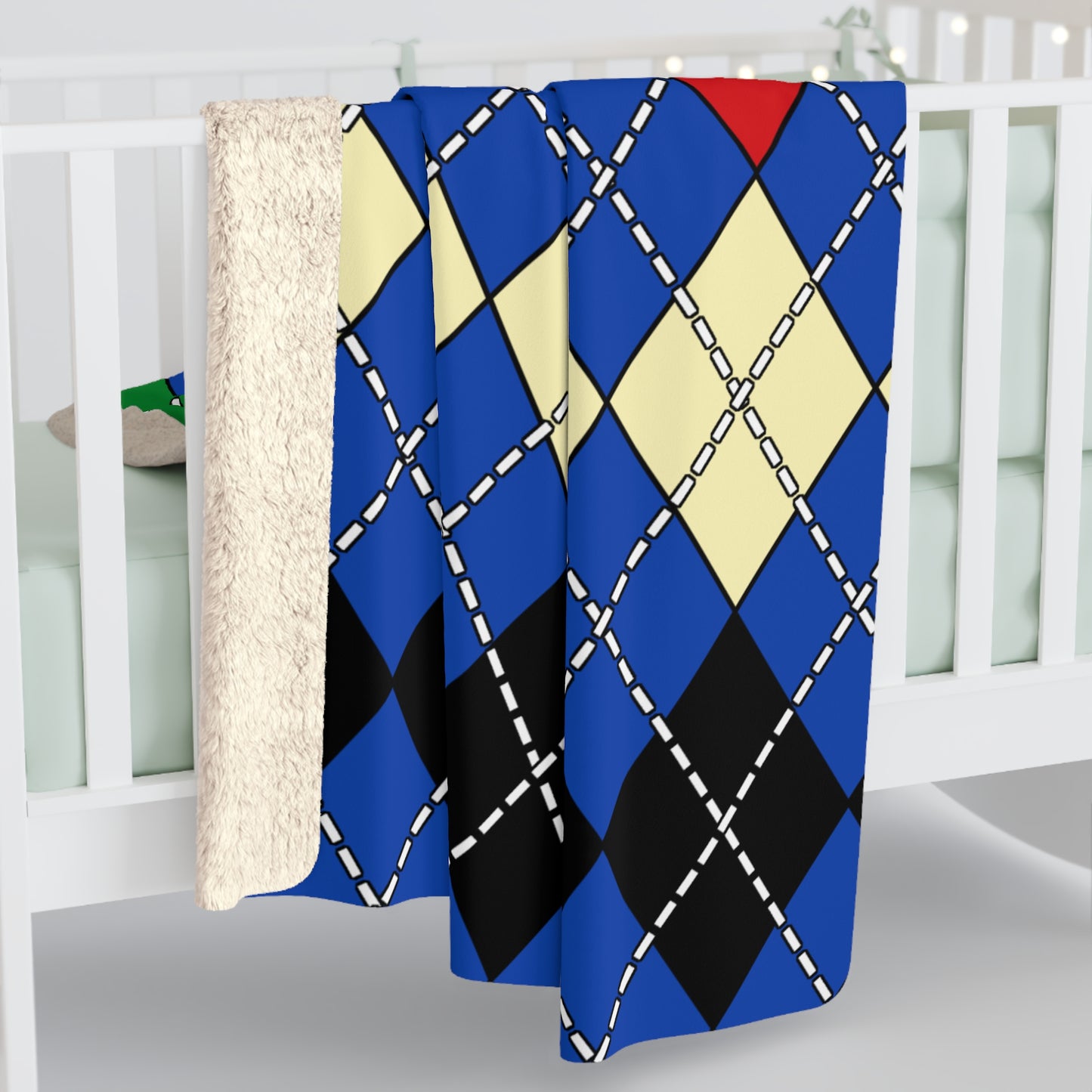 South Sudan Retro Argyle Blanket Throw