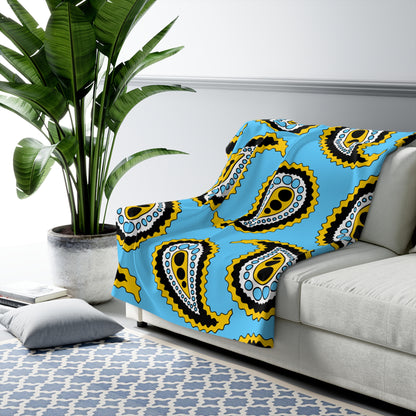 Saint Lucia Retro Paisley Blanket Throw