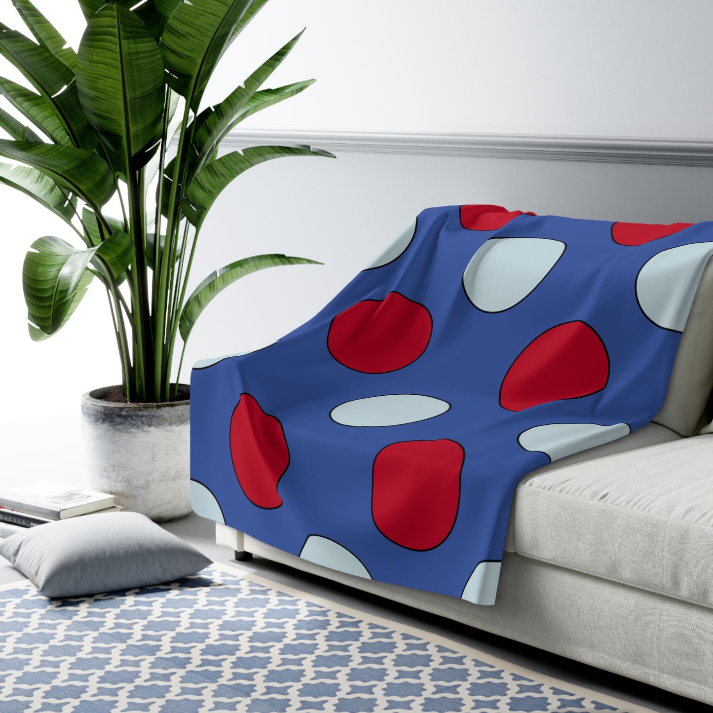 Guam Retro Polka Dots Blanket Throw