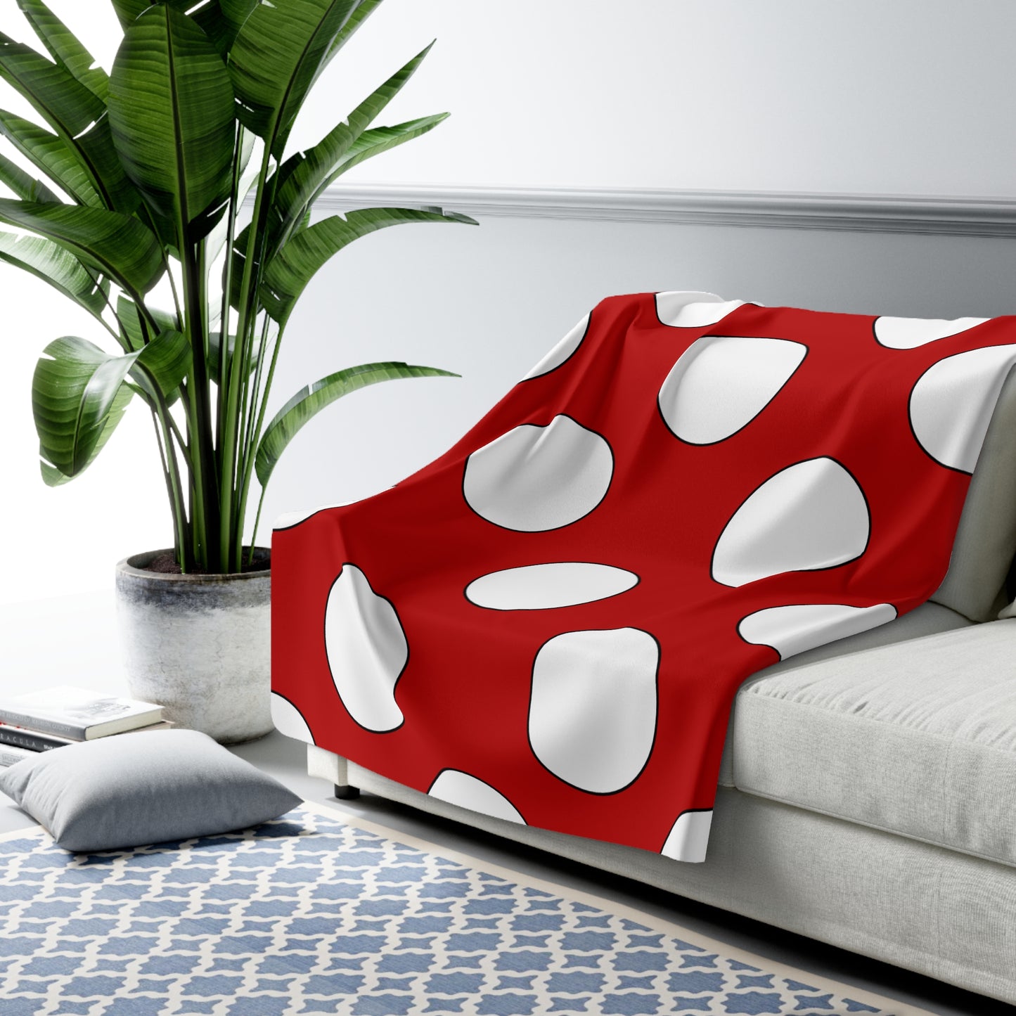 Isle Of Man Retro Polka Dots Blanket Throw