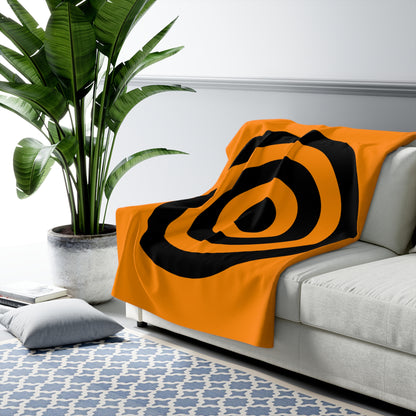 Dark Orange, Black Retro Target Blanket Throw