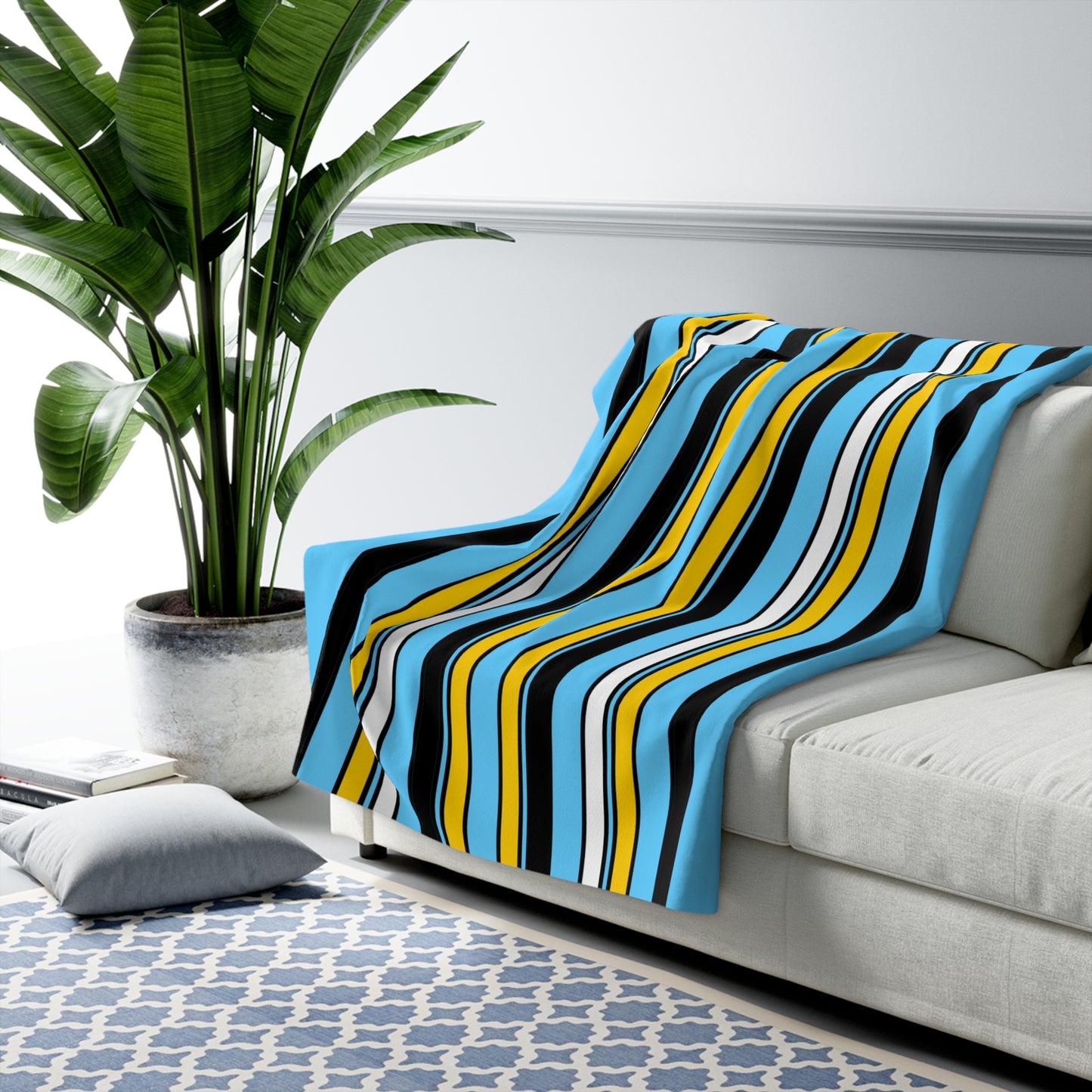 Saint Lucia Retro Stripes Blanket Throw