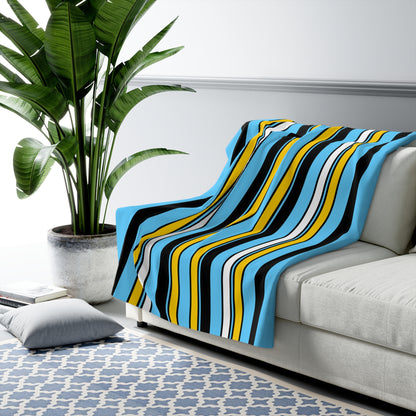 Saint Lucia Retro Stripes Blanket Throw