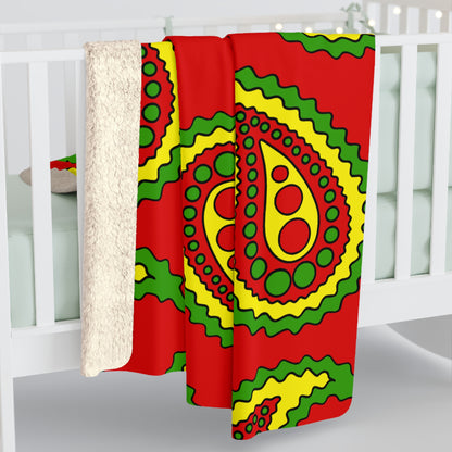 Burkina Faso Retro Paisley Blanket Throw