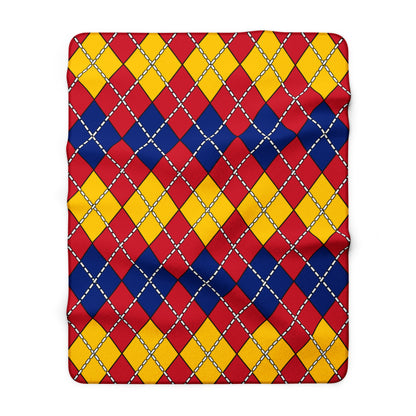 Venezuela Retro Argyle Blanket Throw