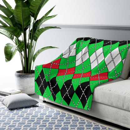 Kuwait Retro Argyle Blanket Throw