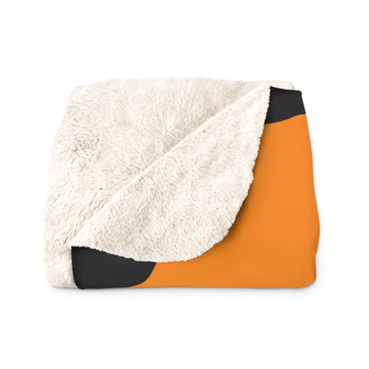Dark Orange, Black Retro Polka Dots Blanket Throw