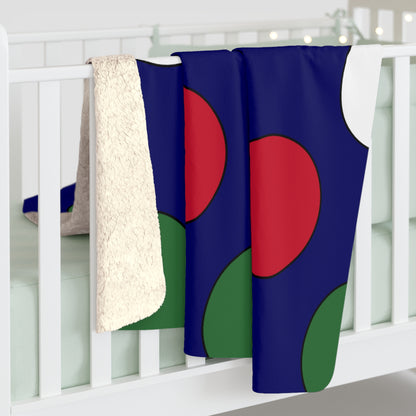 British Virgin Islands Retro Polka Dots Blanket Throw