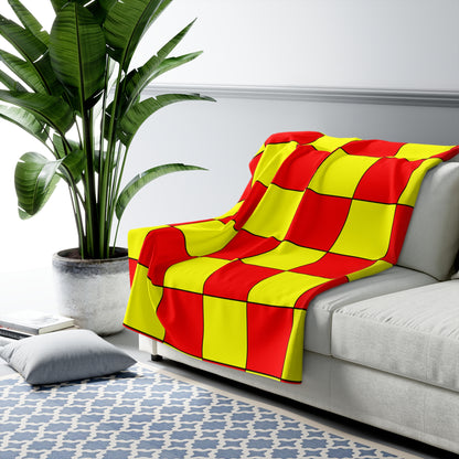 Red, Yellow Retro Check Blanket Throw