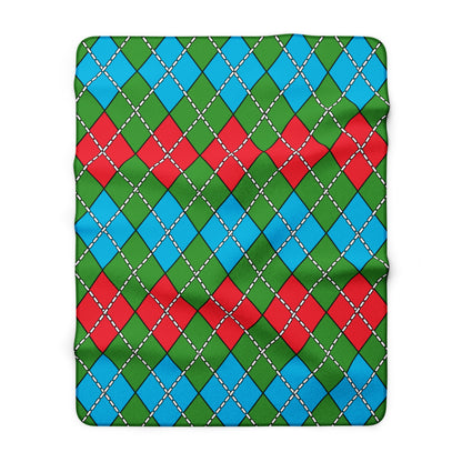 Azerbaijan Retro Argyle Blanket Throw