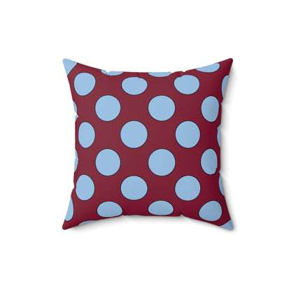 Claret, Blue Retro Polka Cushion Pillow