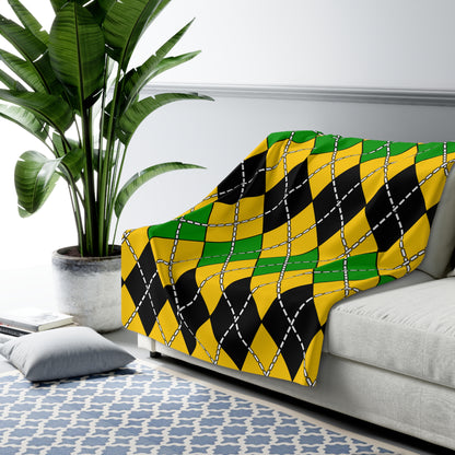 Jamaica Retro Argyle Blanket Throw