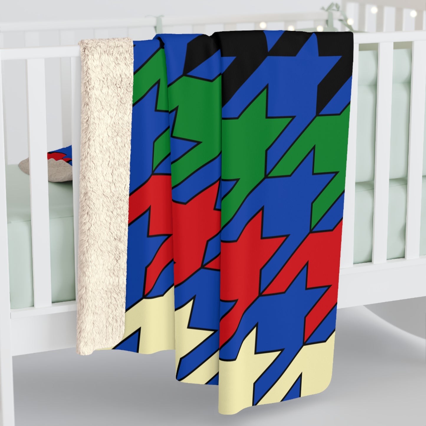 South Sudan Retro Houndstooth Blanket Throw