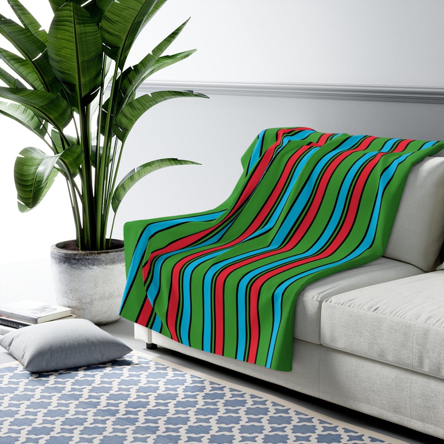 Azerbaijan Retro Stripes Blanket Throw