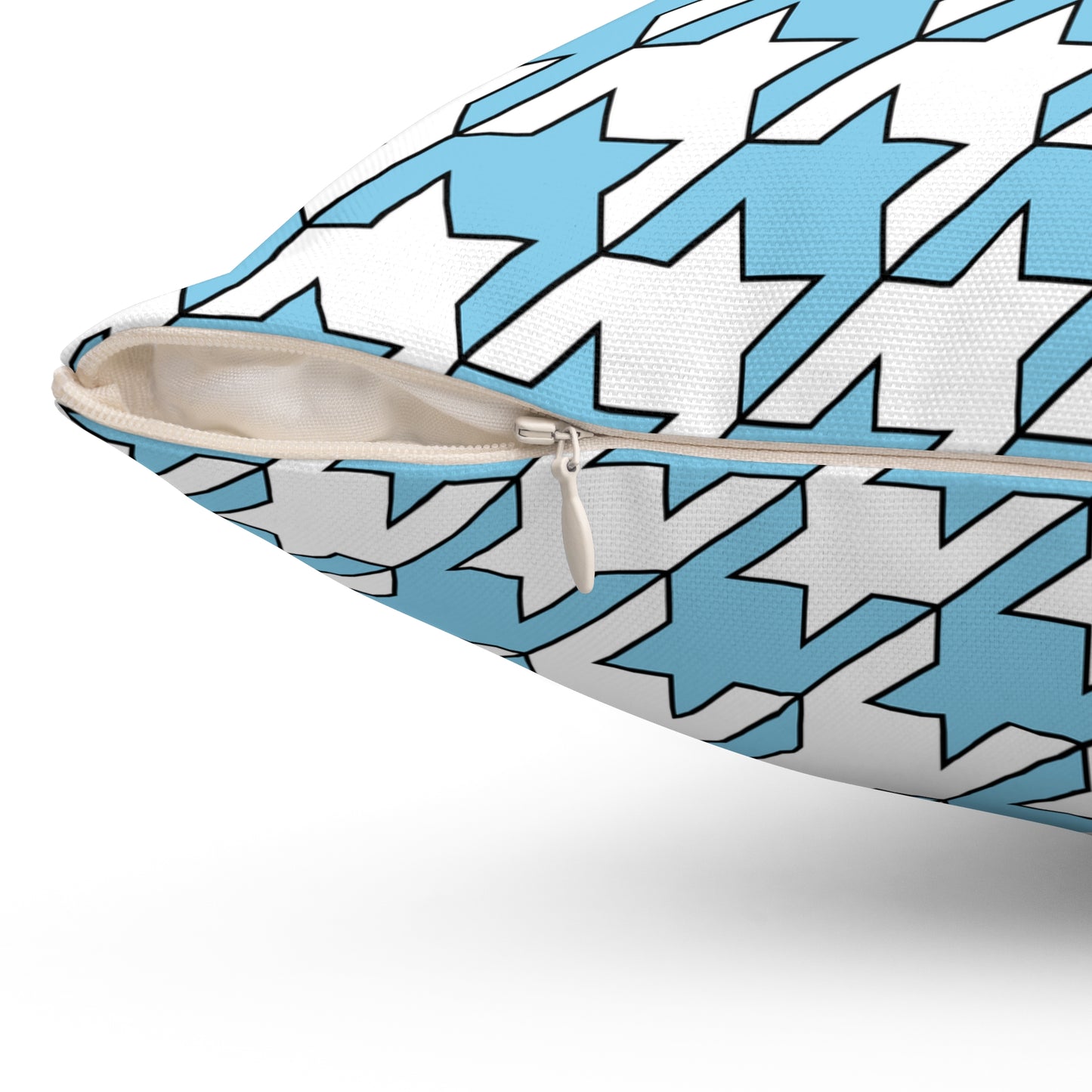 Sky Blue, White Retro Houndstooth Cushion Pillow