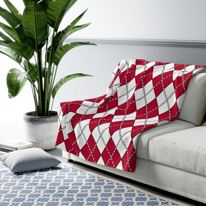Japan Retro Argyle Blanket Throw