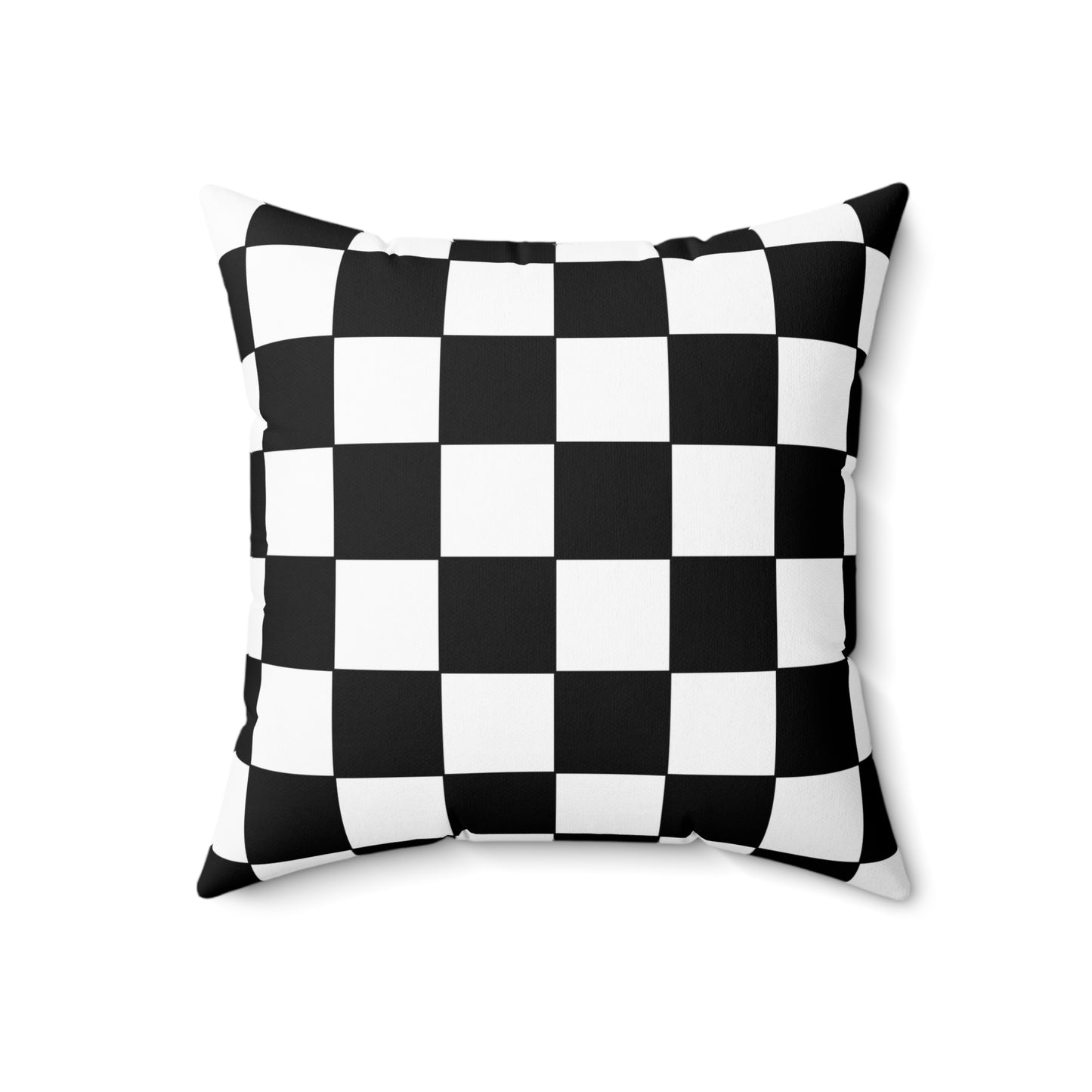 Black, White Retro Check Cushion Pillow