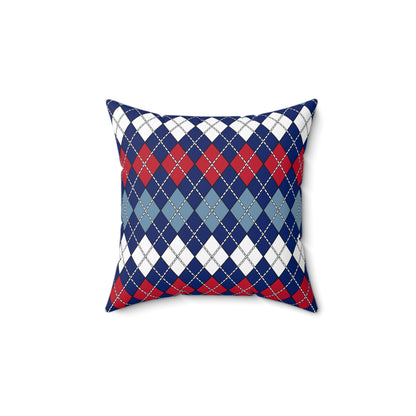 Falkland Islands Retro Argyle Cushion Pillow