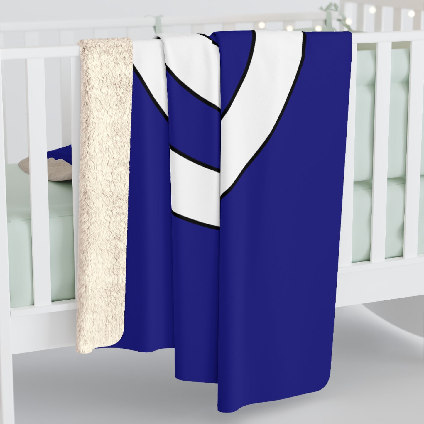 Navy Blue, White Retro Target Blanket Throw