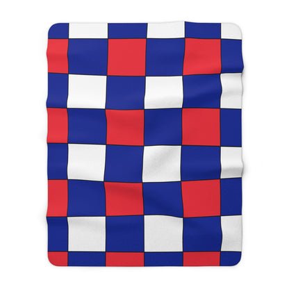 French Southern Territories Retro Check Blanket Throw
