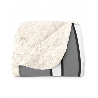 Grey, White Retro Stripes Blanket Throw