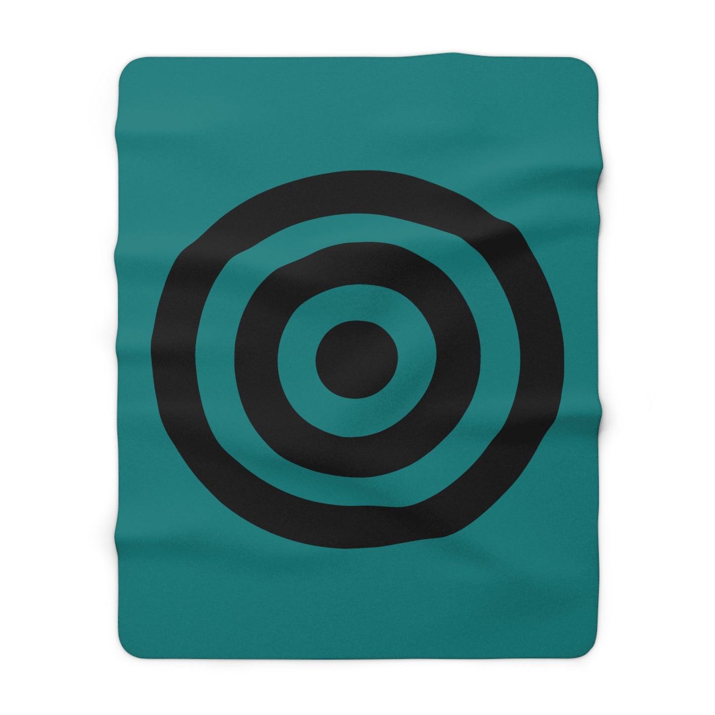 Teal, Black Retro Target Blanket Throw