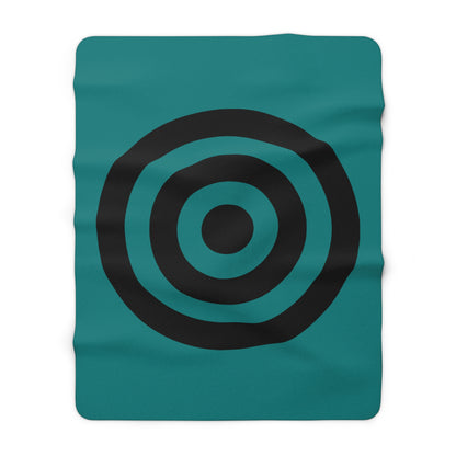 Teal, Black Retro Target Blanket Throw