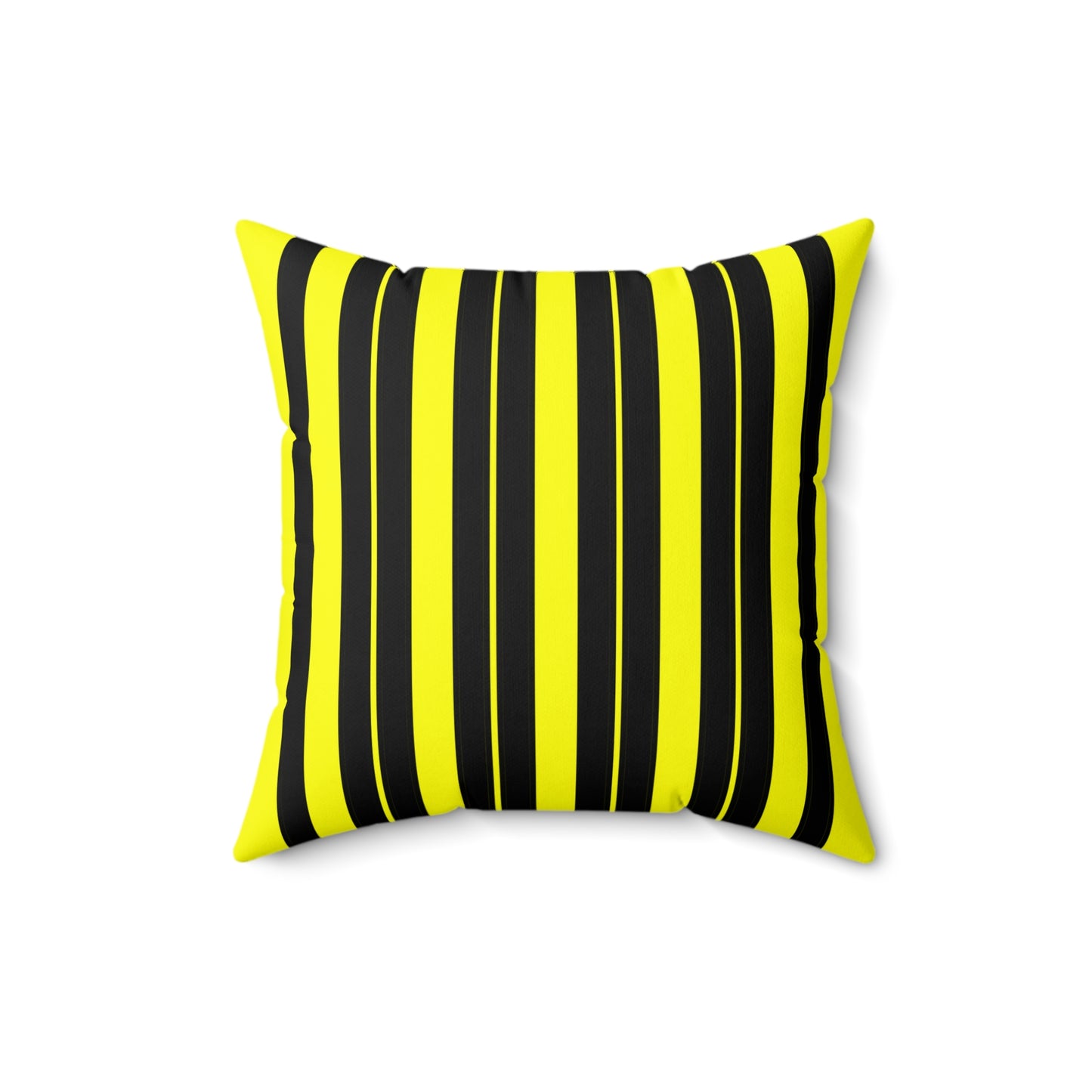Yellow, Black Retro Stripes Cushion Pillow