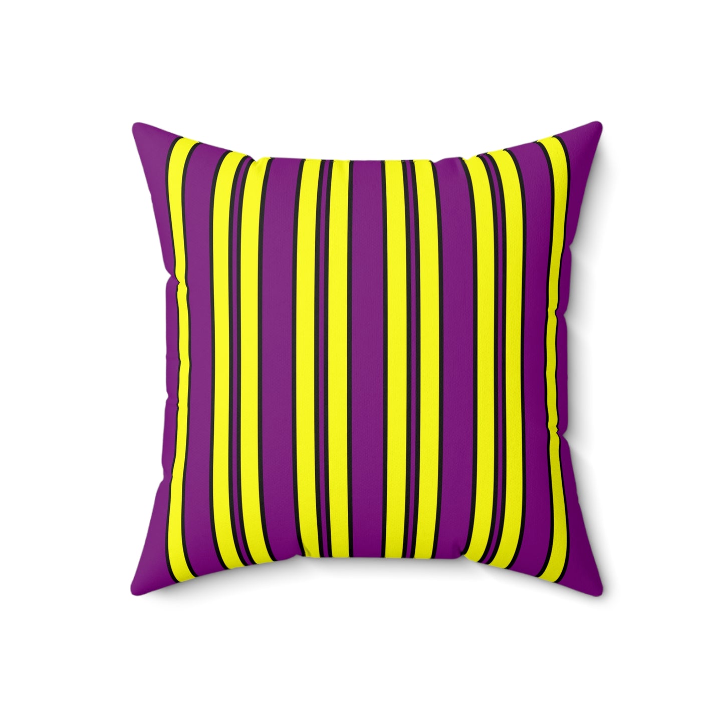 Purple, Yellow Retro Stripes Cushion Pillow