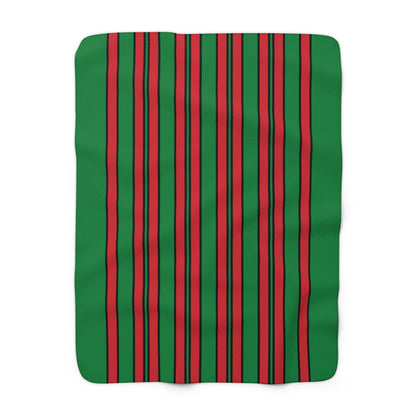 Turkmenistan Retro Stripes Blanket Throw