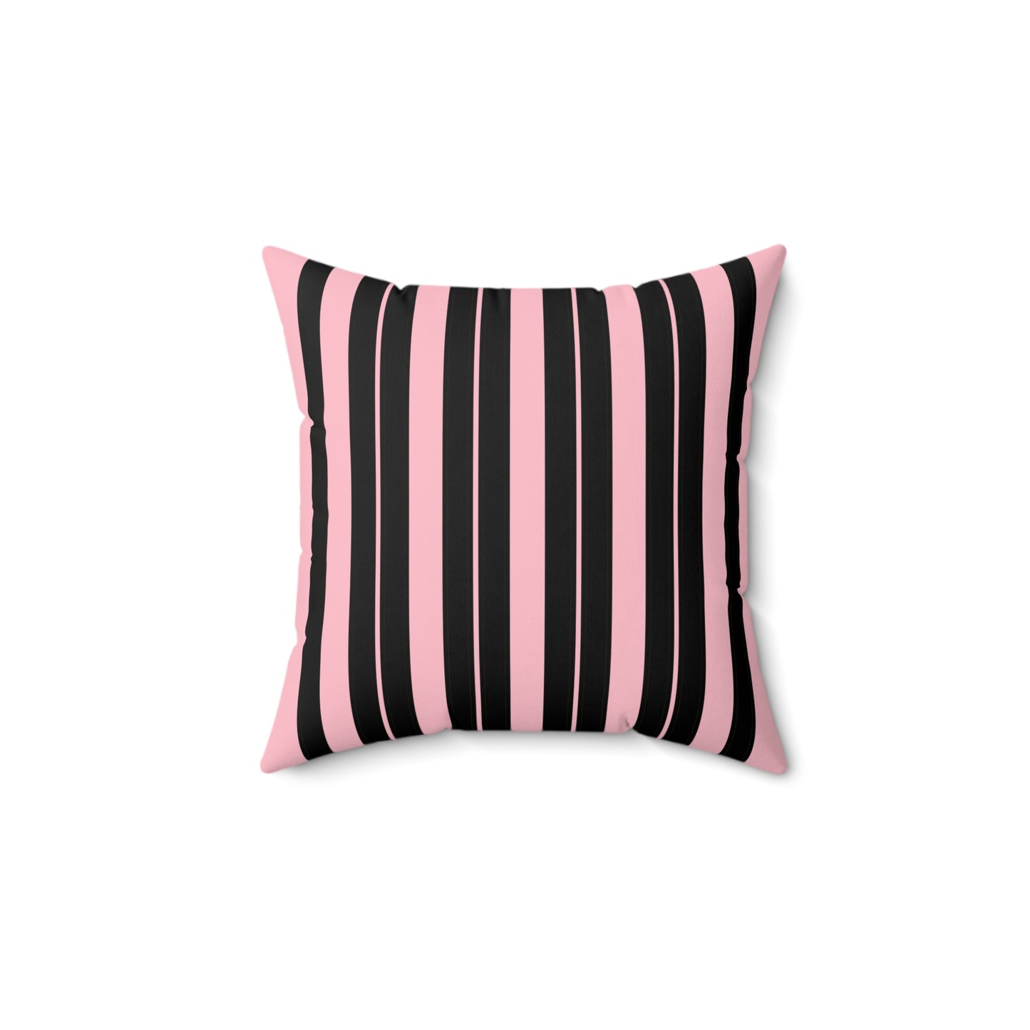 Pink, Black Retro Stripes Cushion Pillow