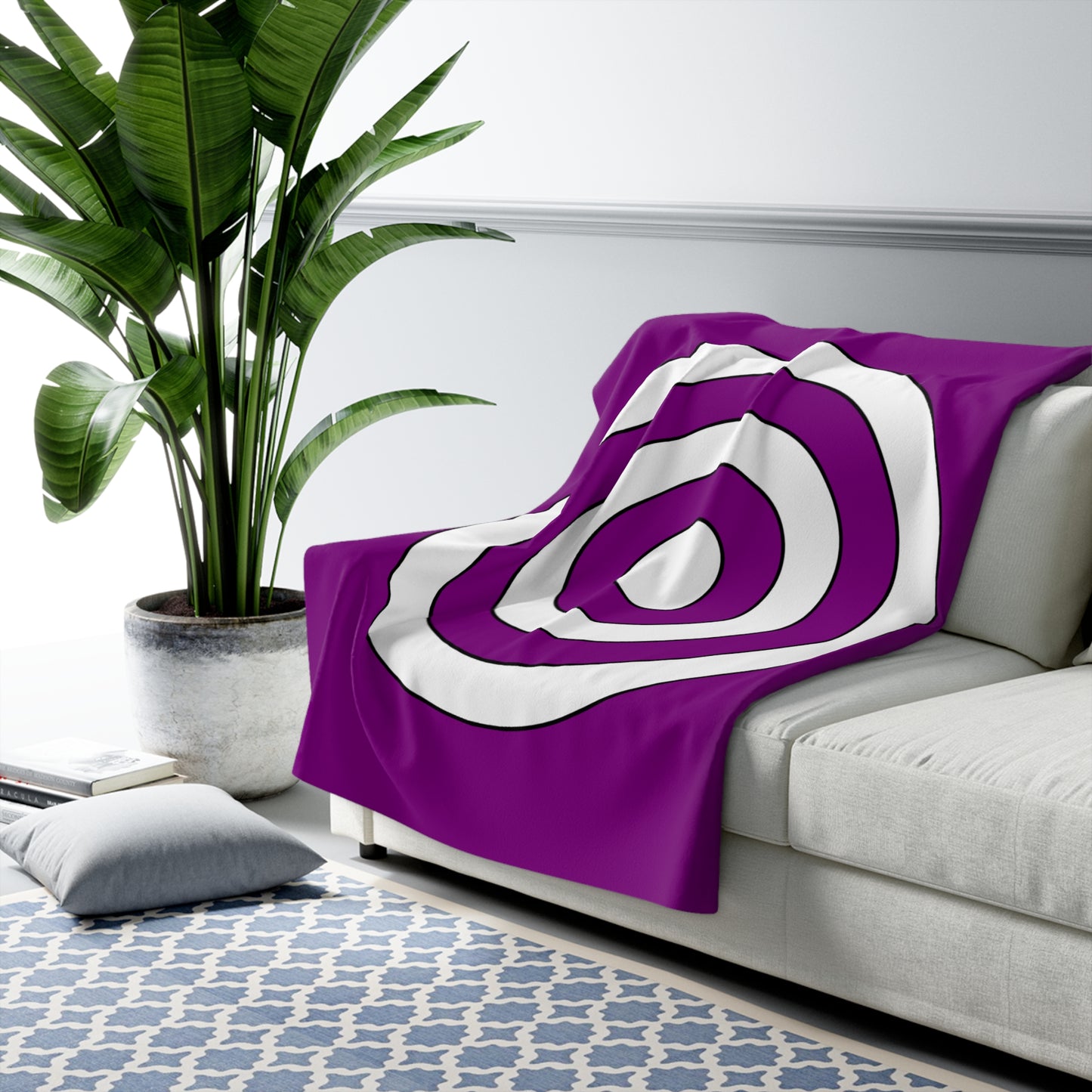 Purple, White Retro Target Blanket Throw