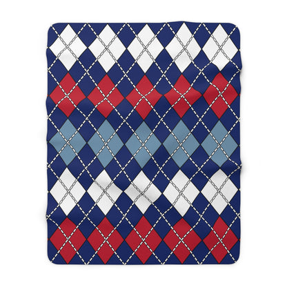 Falkland Islands Retro Argyle Blanket Throw