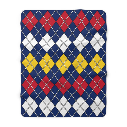 Turks And Caicos Islands Retro Argyle Blanket Throw
