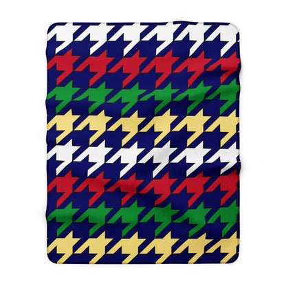 Cayman Islands Retro Houndstooth Blanket Throw