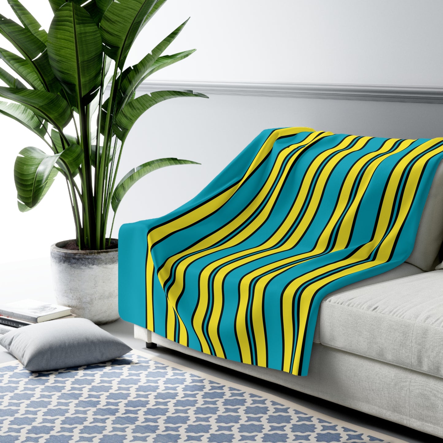Kazakhstan Retro Stripes Blanket Throw