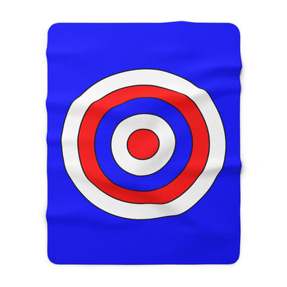 Blue, White, Red Retro Target Blanket Throw
