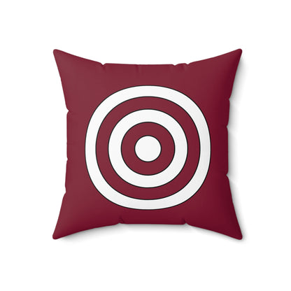 Claret, White Retro Target Cushion Pillow