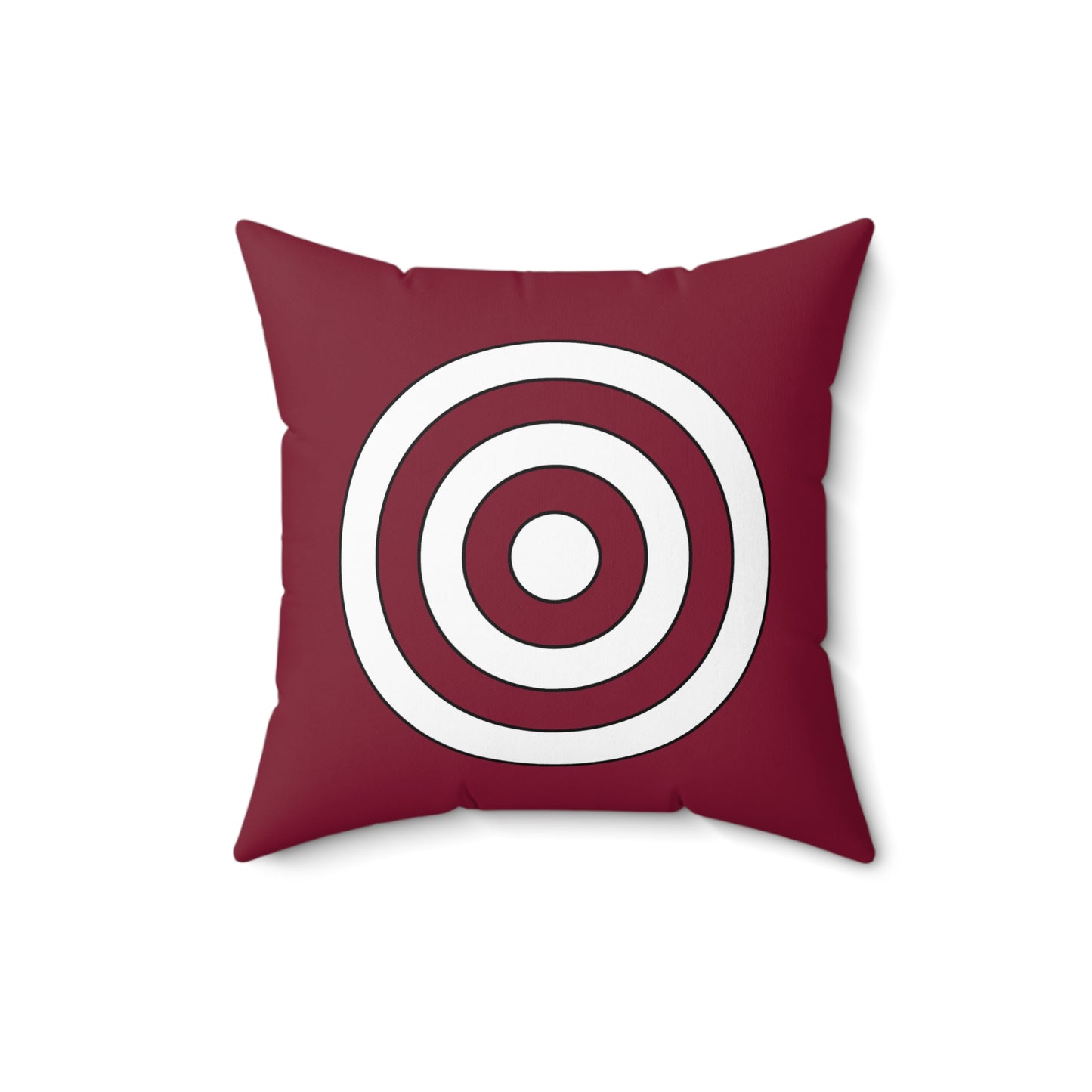 Claret, White Retro Target Cushion Pillow