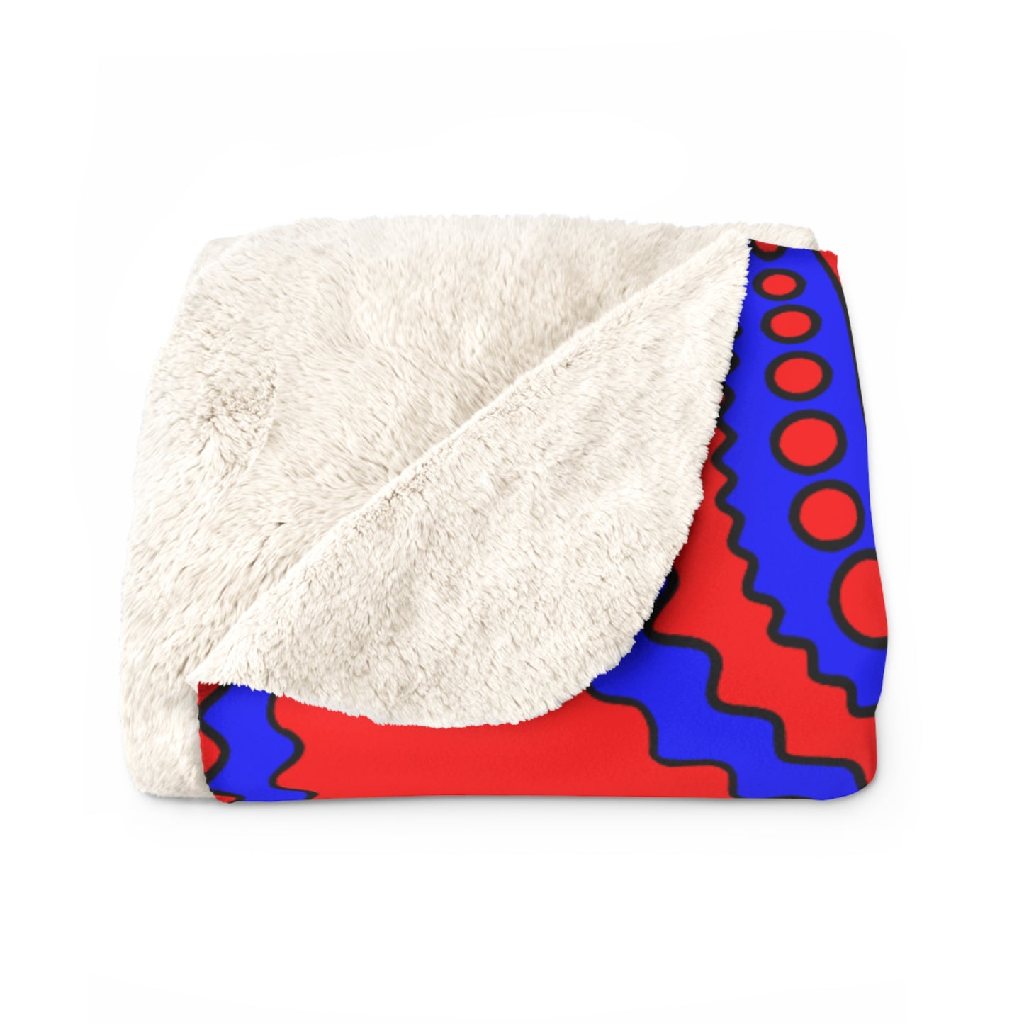 Red, Blue Retro Paisley Blanket Throw