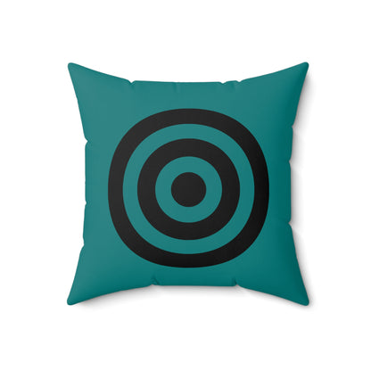 Teal, Black Retro Target Cushion Pillow