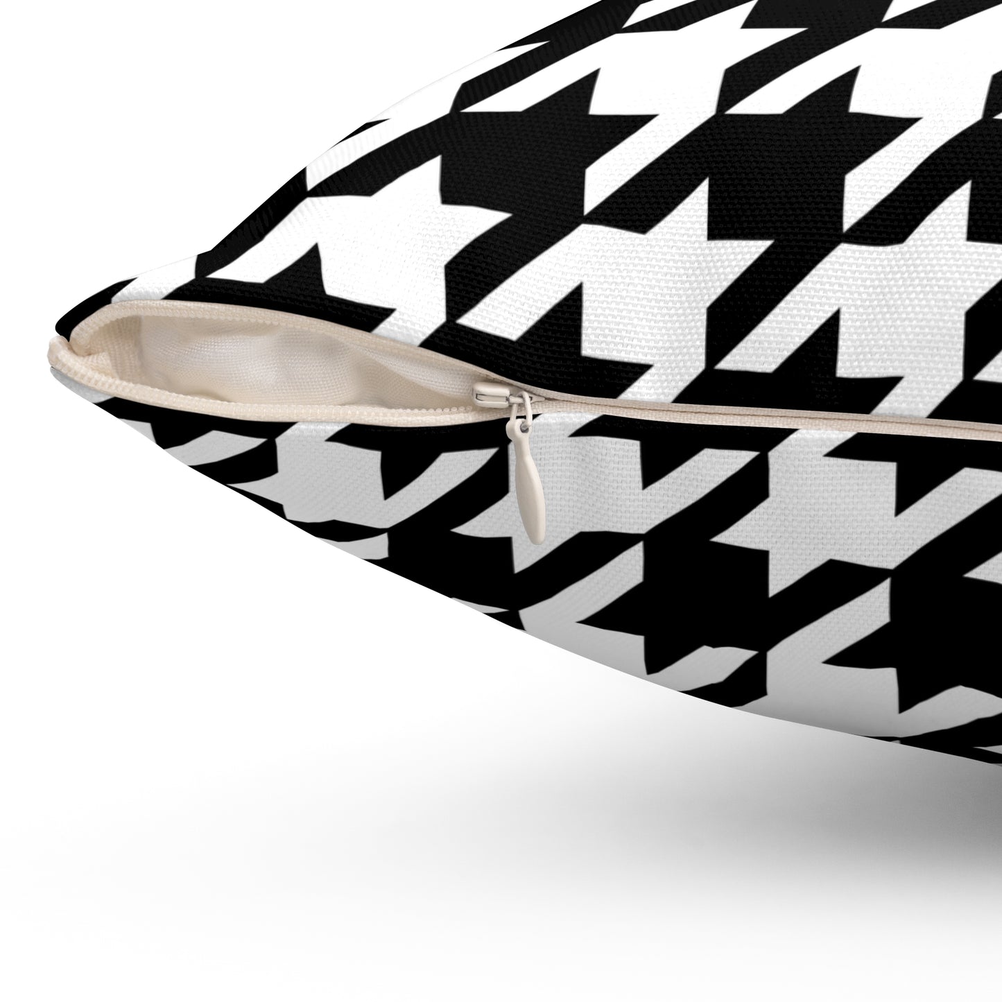 Black, White Retro Houndstooth Cushion Pillow