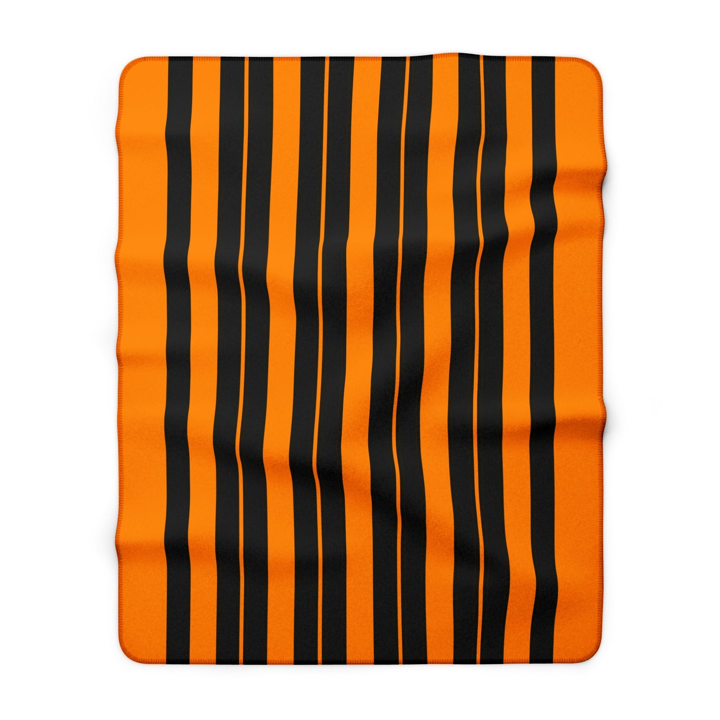 Dark Orange, Black Retro Stripes Blanket Throw