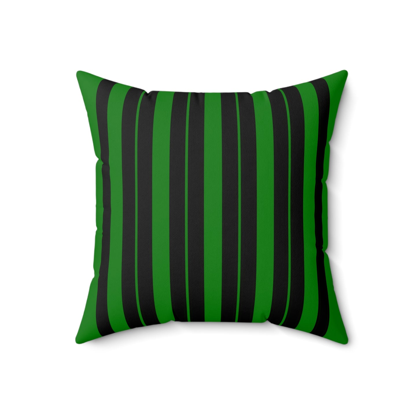 Green, Black Retro Stripes Cushion Pillow