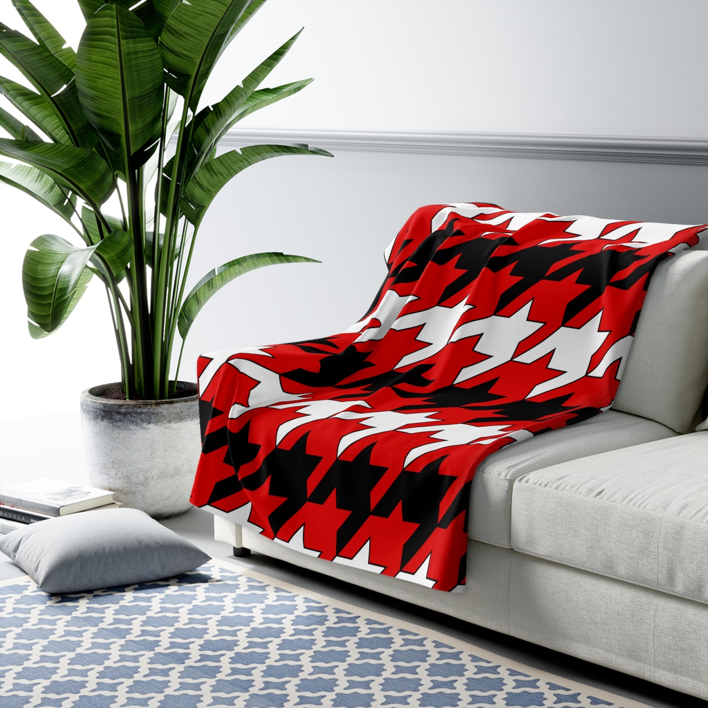 Trinidad And Tobago Retro Houndstooth Blanket Throw